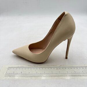 FSJ Beige Pointed Toe Pumps High Heel Sexy Stilettos Slip On Office Cute Shoes